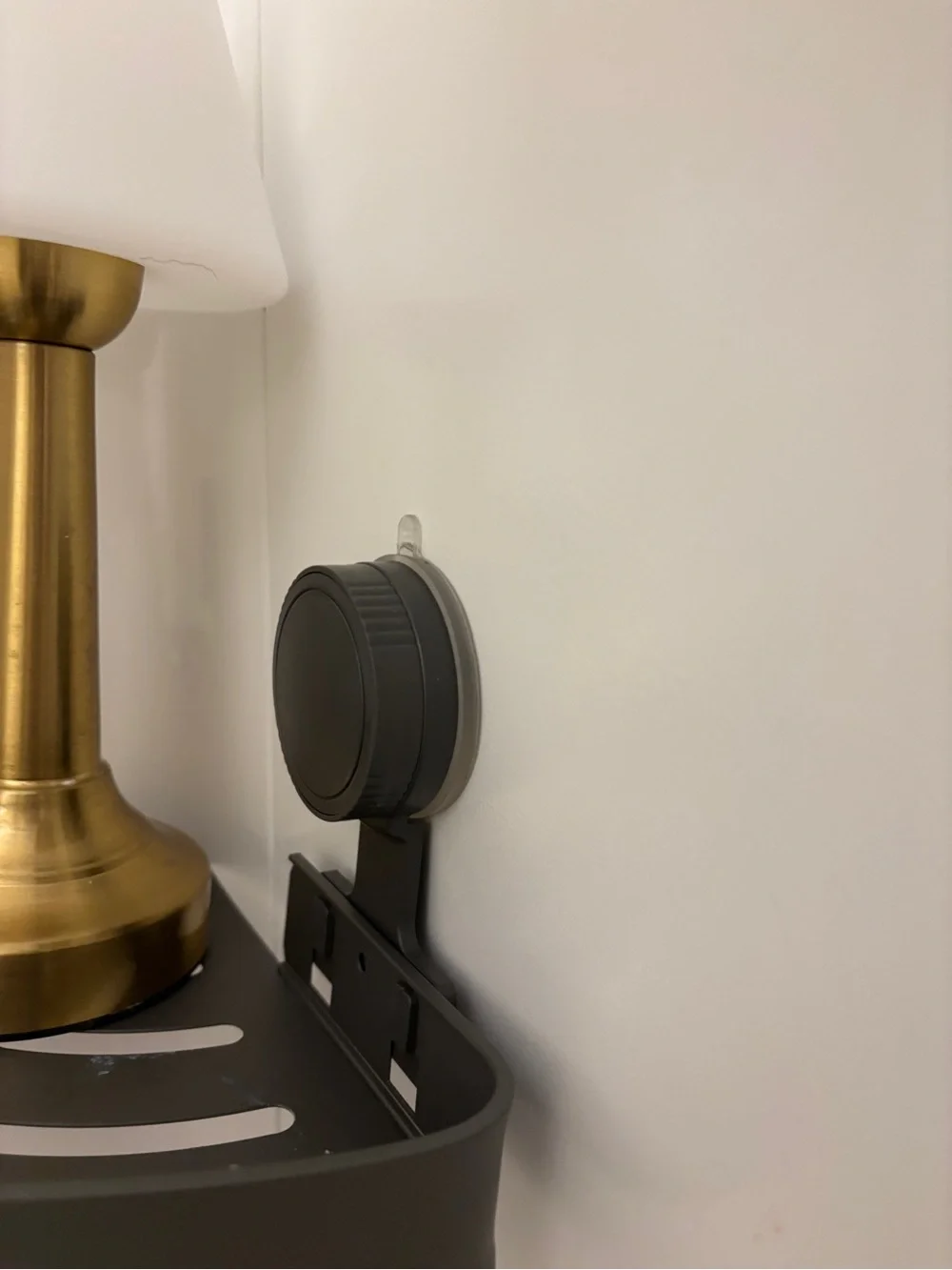 Corner shower shelf